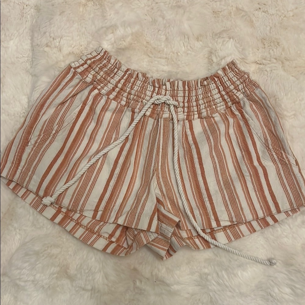 Roxy Striped Rust and White Women's Shorts